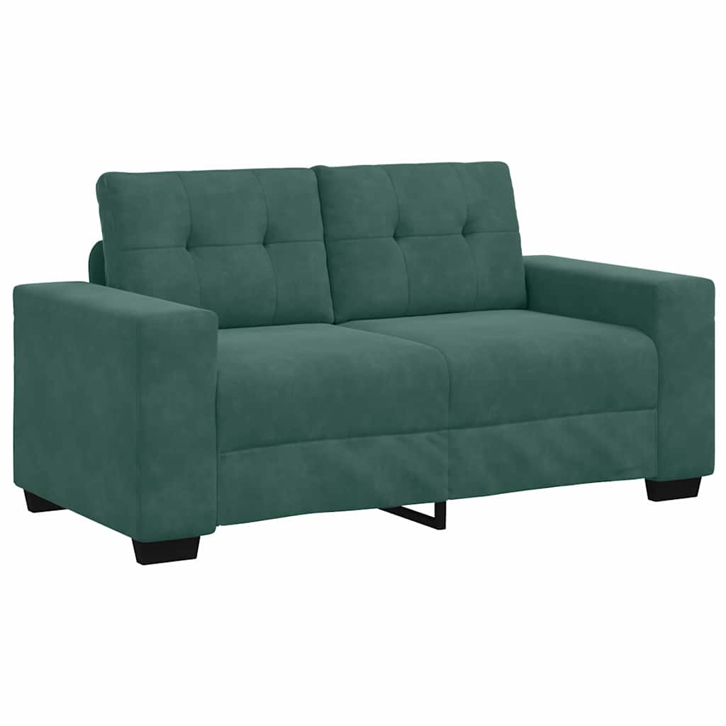 vidaXL Zestaw Sof 3 pcs Ciemna zieleń 221 x 80 x 80 cm Aksamit