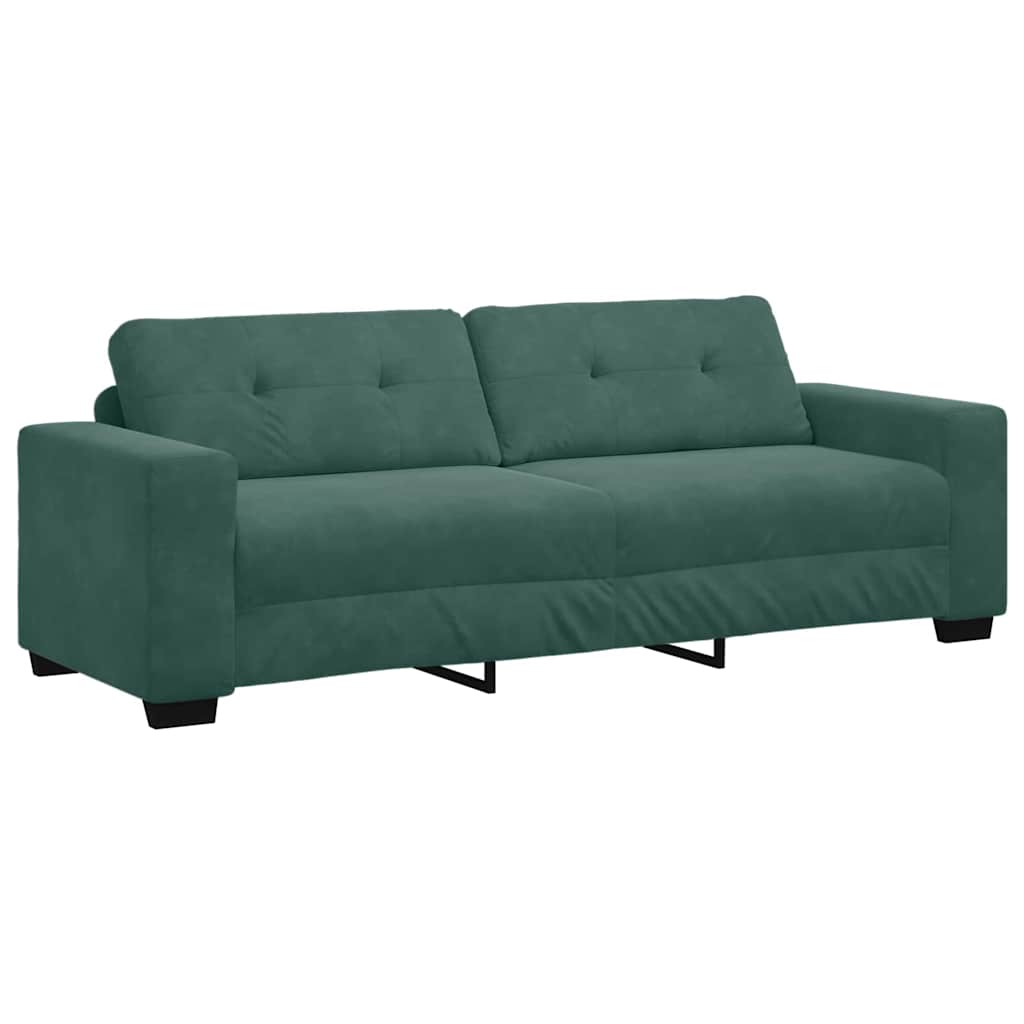 vidaXL Zestaw Sof 3 pcs Ciemna zieleń 221 x 80 x 80 cm Aksamit