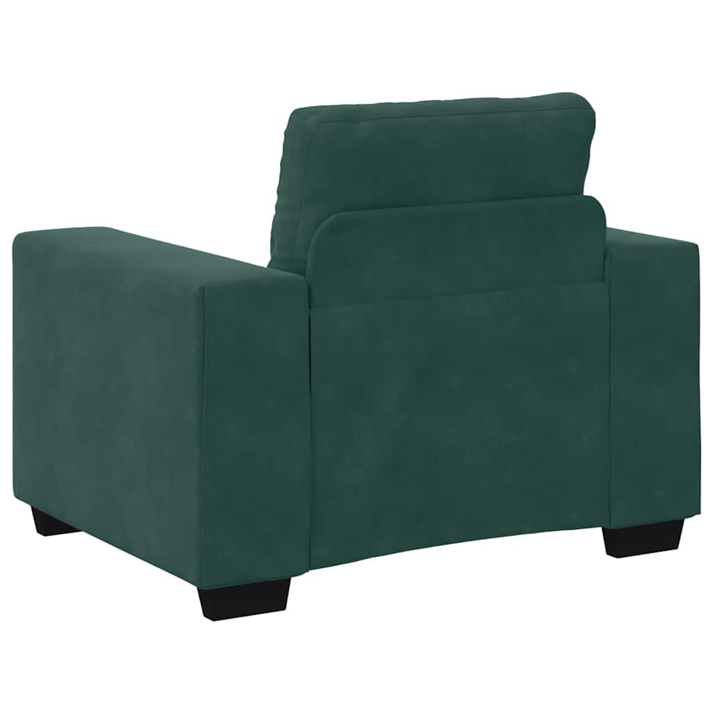 vidaXL Zestaw Sof 3 pcs Ciemna zieleń 221 x 80 x 80 cm Aksamit