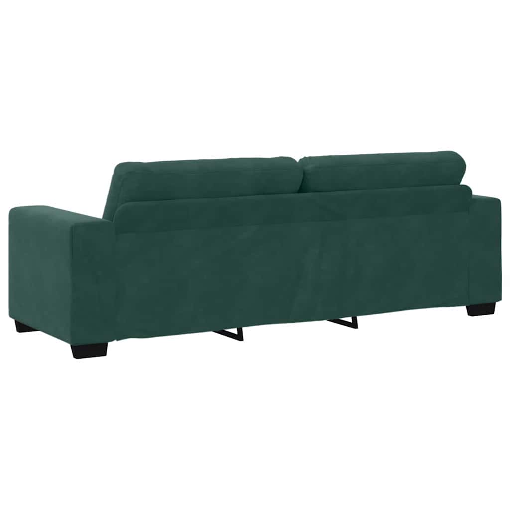 vidaXL Zestaw Sof 3 pcs Ciemna zieleń 221 x 80 x 80 cm Aksamit