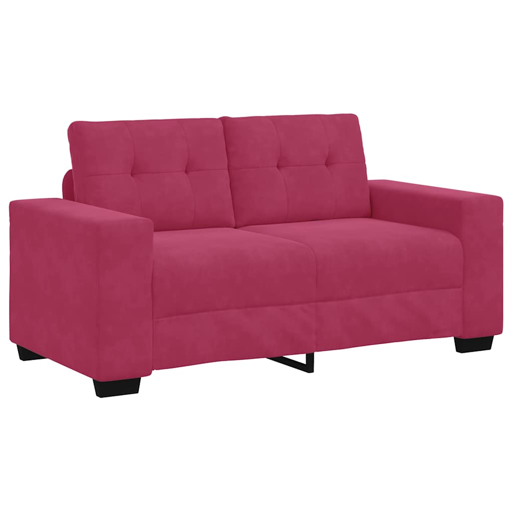 vidaXL Zestaw Sof 3 pcs Czerwony Wiatr 221 x 80 x 80 cm Aksamit