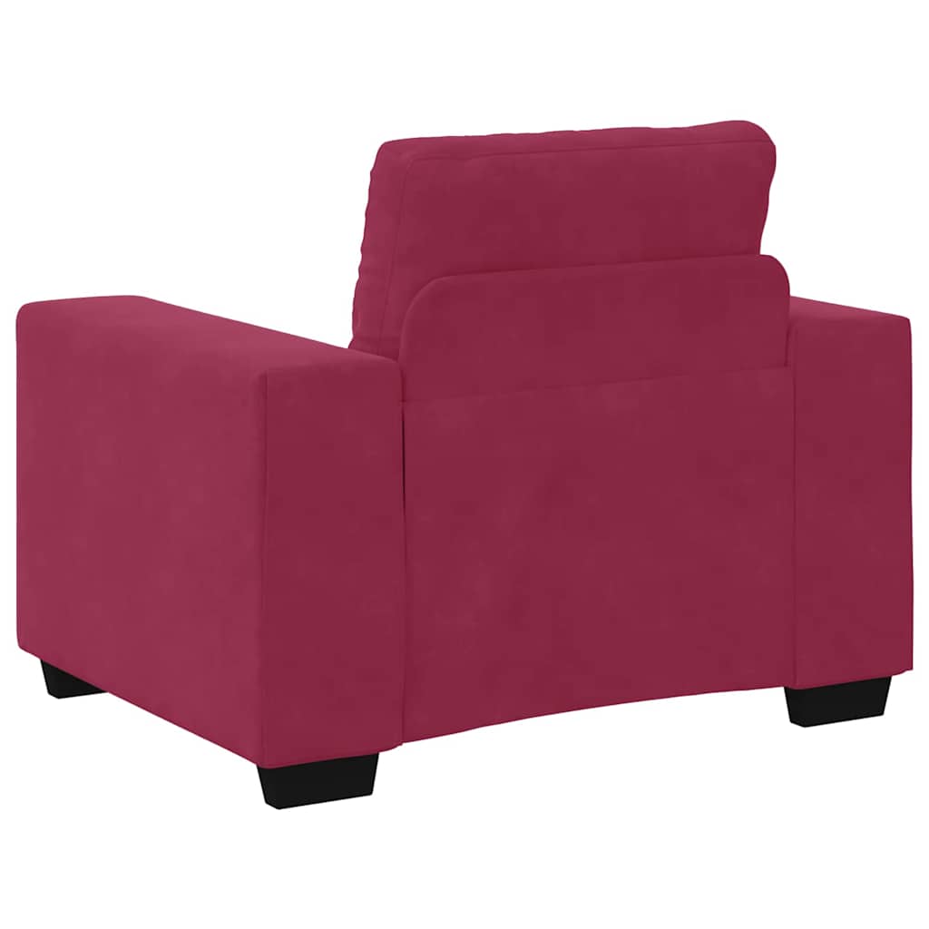vidaXL Zestaw Sof 3 pcs Czerwony Wiatr 221 x 80 x 80 cm Aksamit