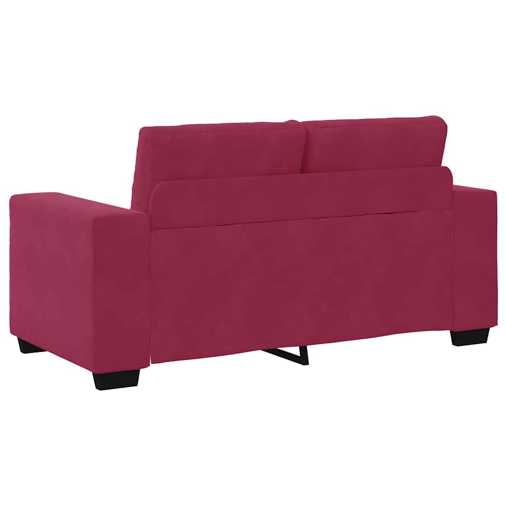 vidaXL Zestaw Sof 3 pcs Czerwony Wiatr 221 x 80 x 80 cm Aksamit