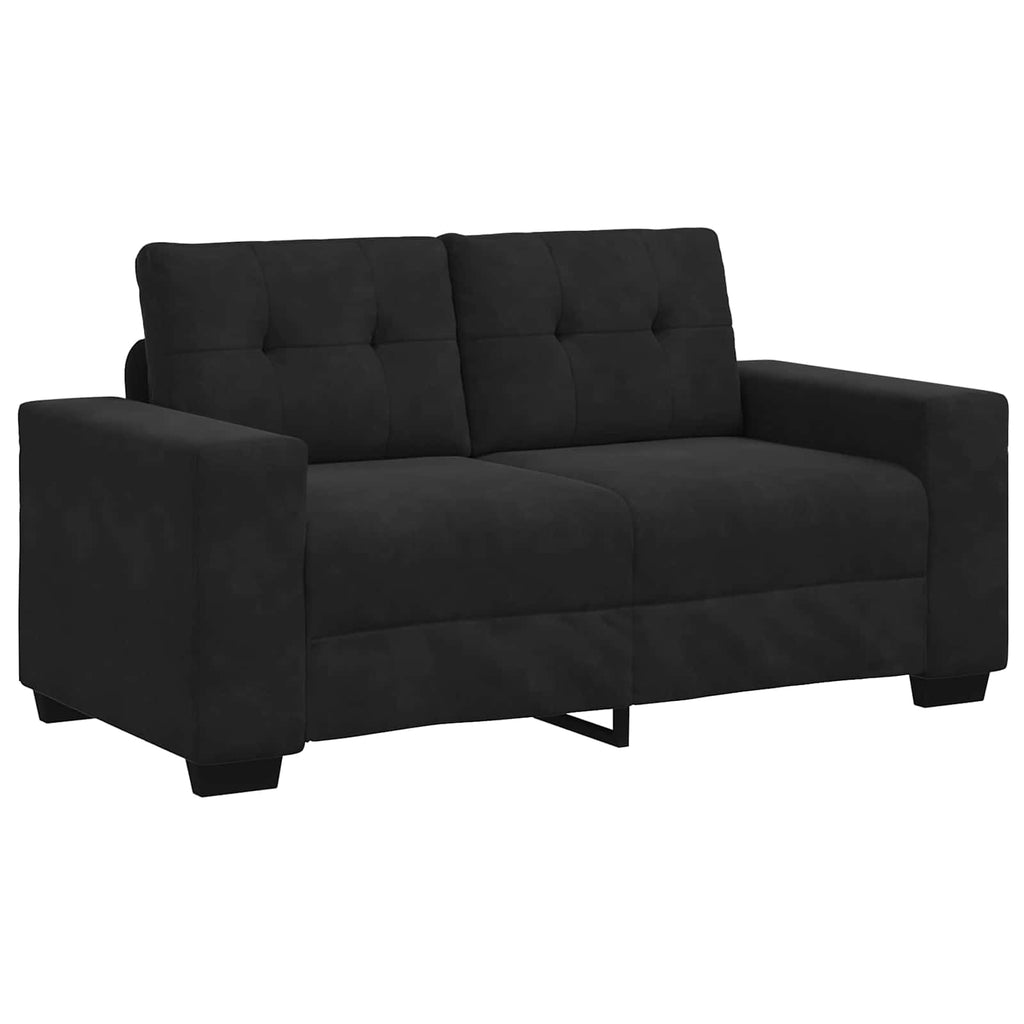vidaXL Zestaw Sof 3 pcs Czarny 221 x 80 x 80 cm Aksamit