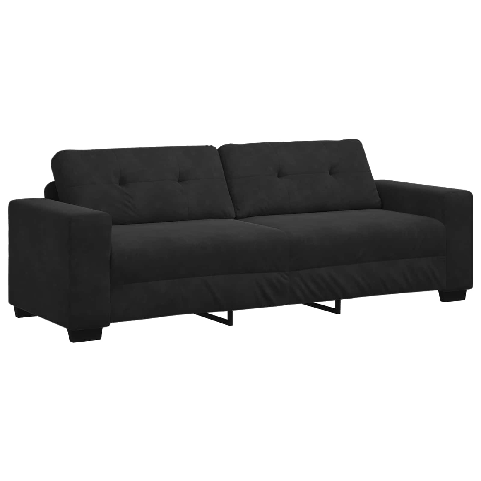 vidaXL Zestaw Sof 3 pcs Czarny 221 x 80 x 80 cm Aksamit