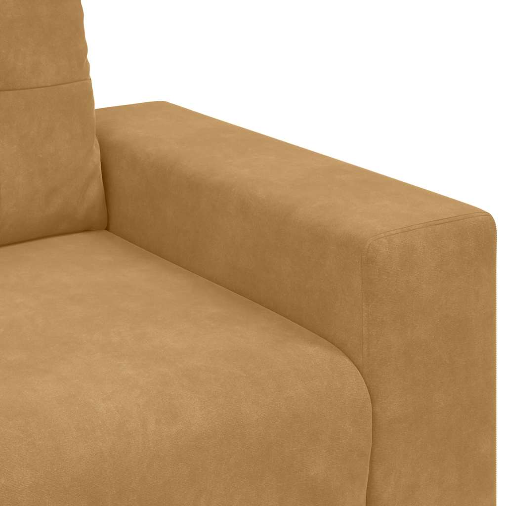 vidaXL Zestaw Sof 3 pcs Brązowy 221 x 80 x 80 cm Aksamit