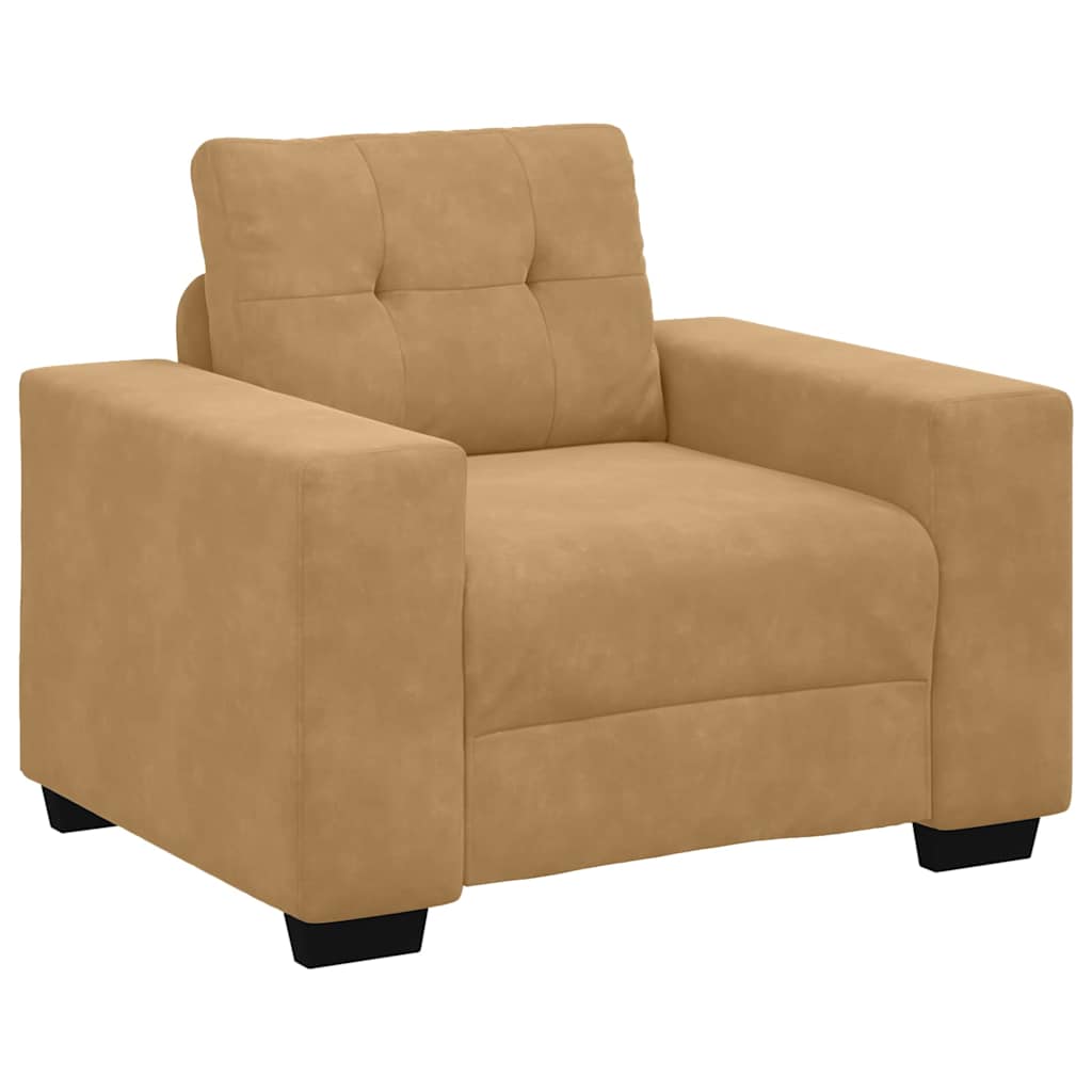 vidaXL Zestaw Sof 3 pcs Brązowy 221 x 80 x 80 cm Aksamit