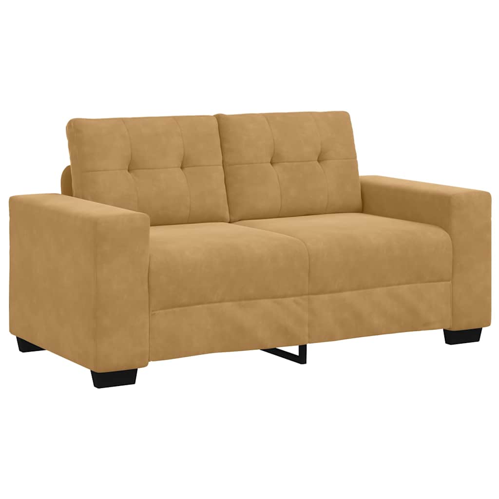 vidaXL Zestaw Sof 3 pcs Brązowy 221 x 80 x 80 cm Aksamit