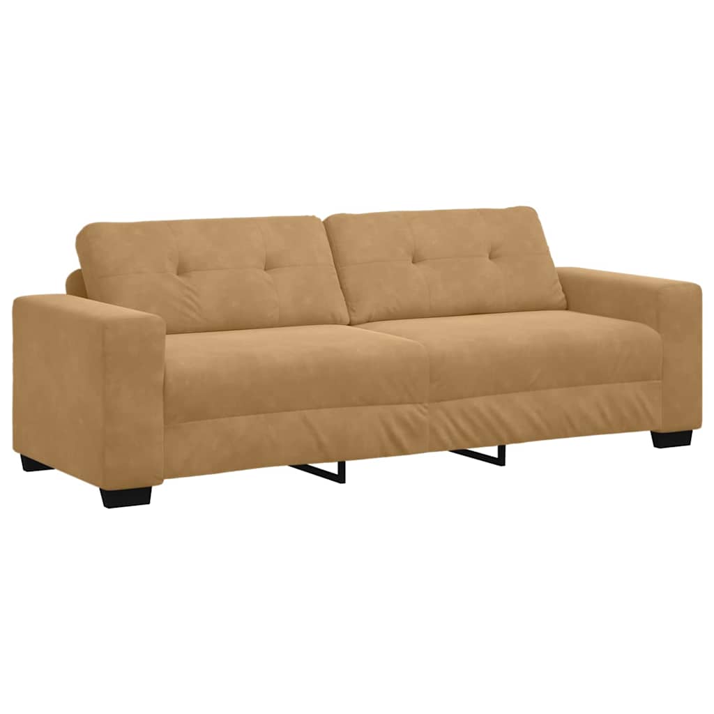 vidaXL Zestaw Sof 3 pcs Brązowy 221 x 80 x 80 cm Aksamit