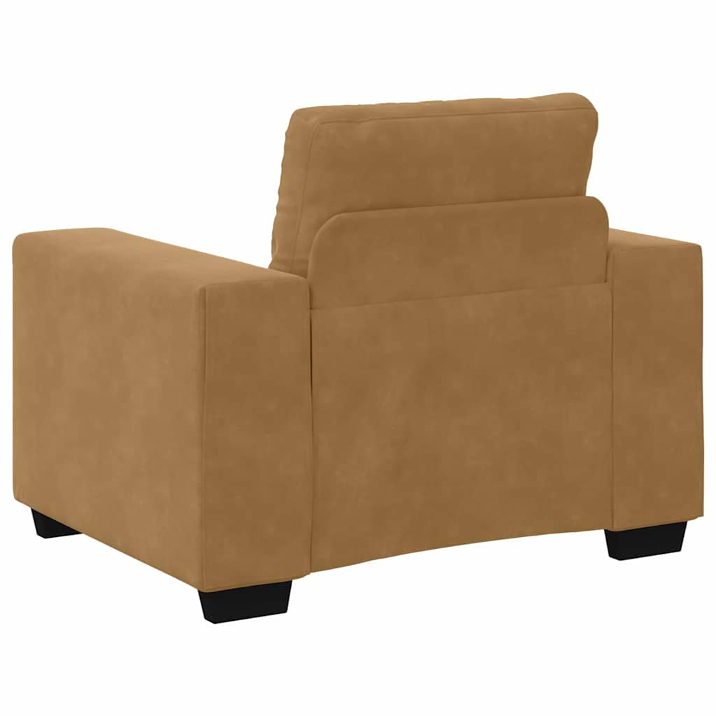 vidaXL Zestaw Sof 3 pcs Brązowy 221 x 80 x 80 cm Aksamit