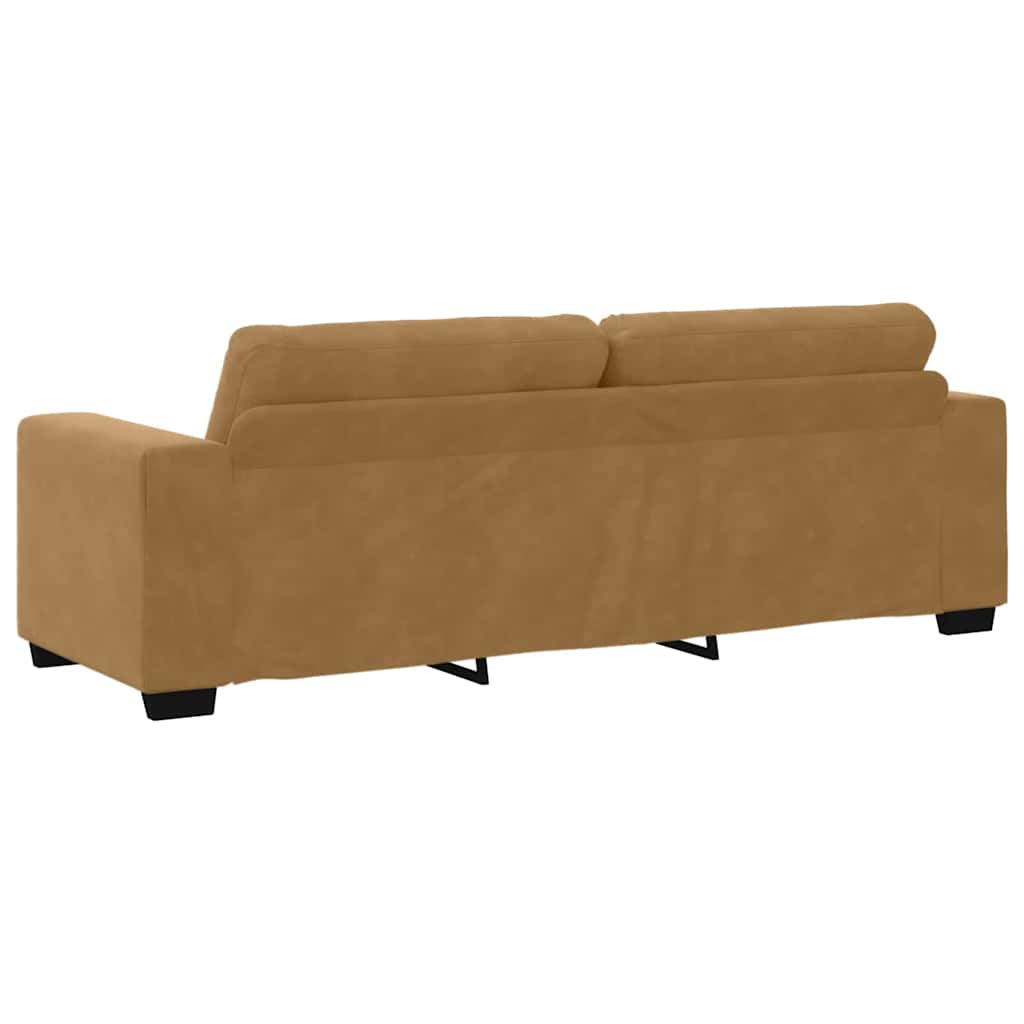 vidaXL Zestaw Sof 3 pcs Brązowy 221 x 80 x 80 cm Aksamit