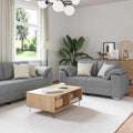 vidaXL Sofa 3 pcs Jasnoszary 219 x 80 x 82 cm Tkanina lniana