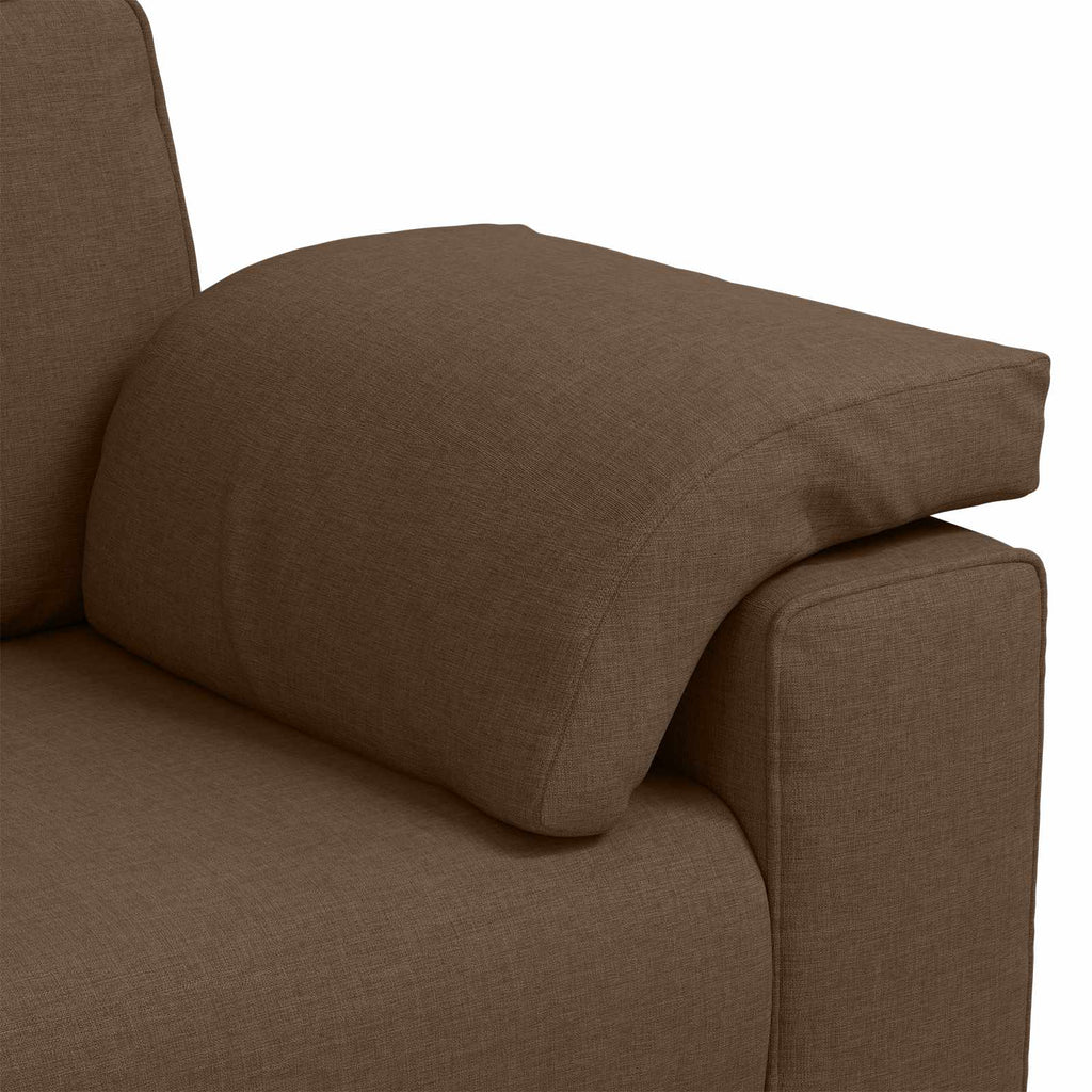 vidaXL Sofa 3 szt. Brązowy Tkanina lniana
