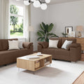 vidaXL Sofa 3 szt. Brązowy Tkanina lniana