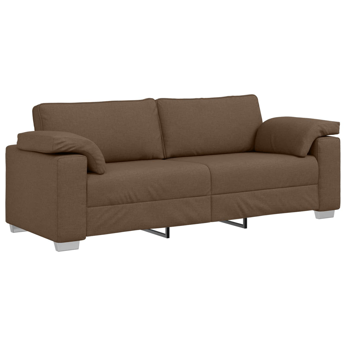 vidaXL Sofa 3 szt. Brązowy Tkanina lniana