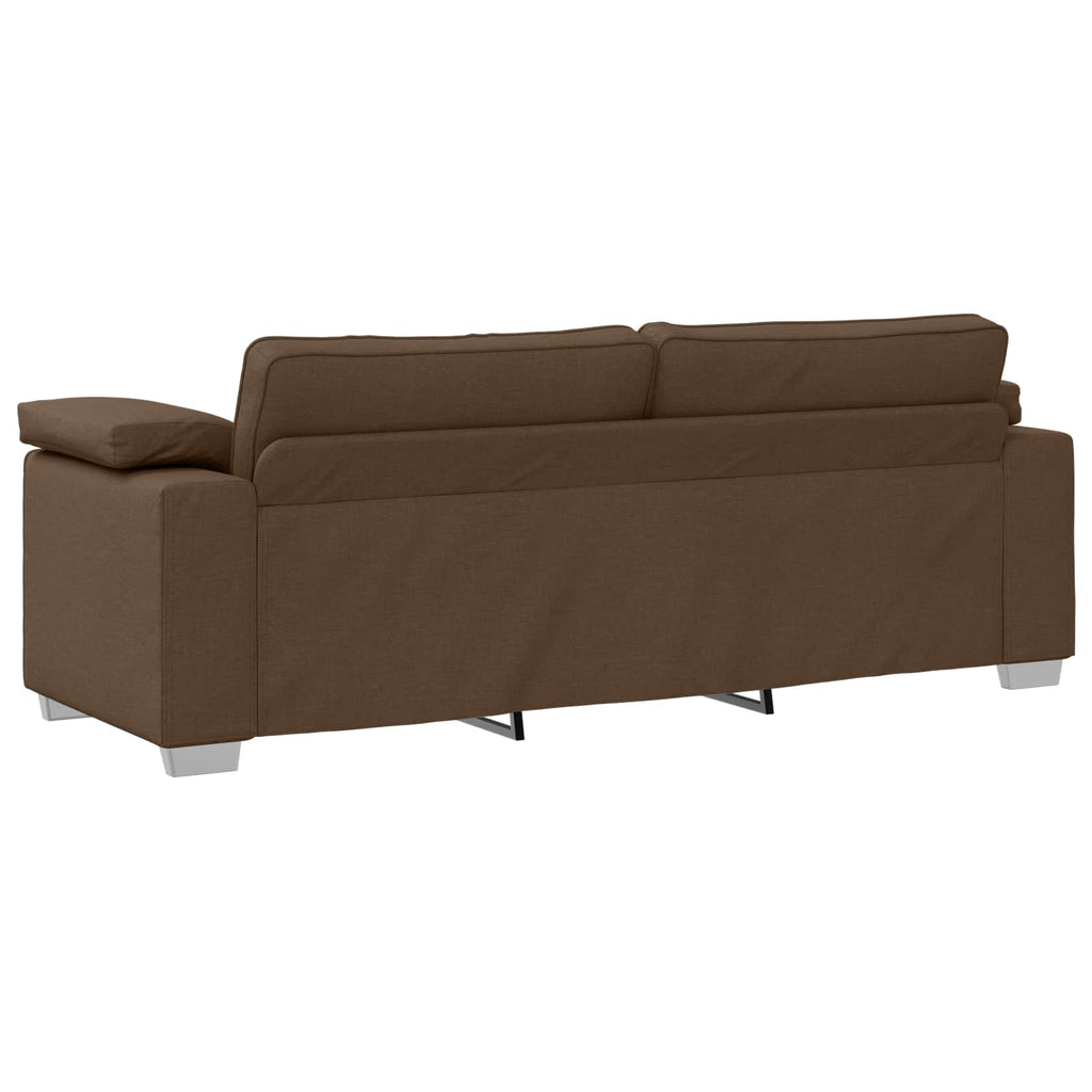 vidaXL Sofa 3 szt. Brązowy Tkanina lniana