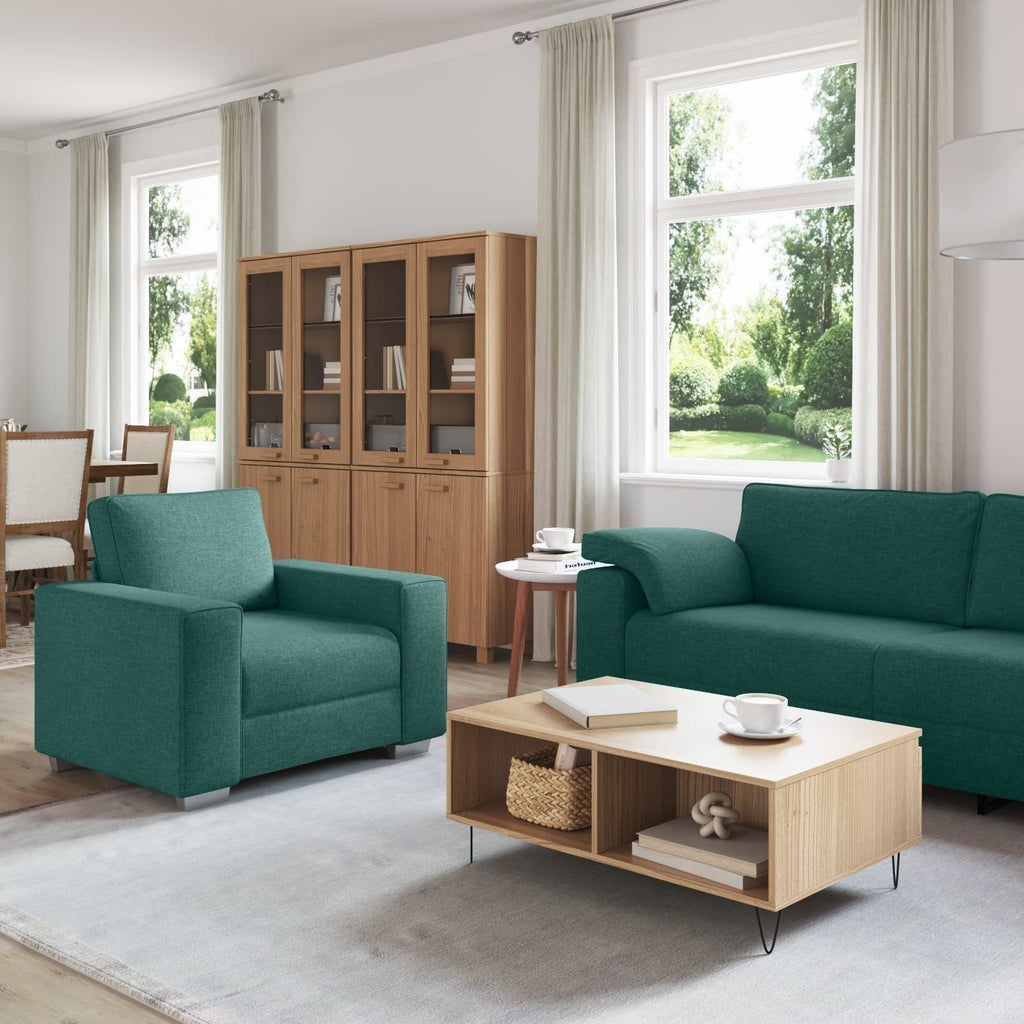 vidaXL Sofa 3 pcs Ciemna zieleń 219 x 80 x 82 cm Tkanina lniana