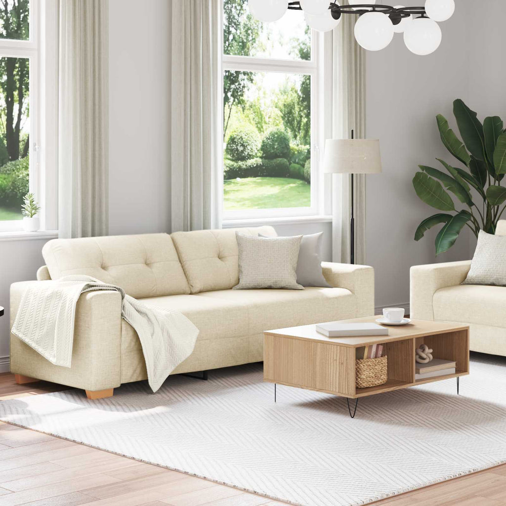 vidaXL Sofa 2 szt. Beżowy Tkanina lniana