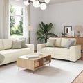 vidaXL Sofa 2 pcs Beżowy 221 x 80 x 82 cm Tkanina lniana