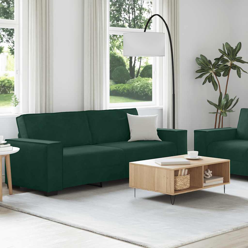 vidaXL 2-cz. komplet wypoczynkowy z poduszkami, ciemnozielony, aksamit