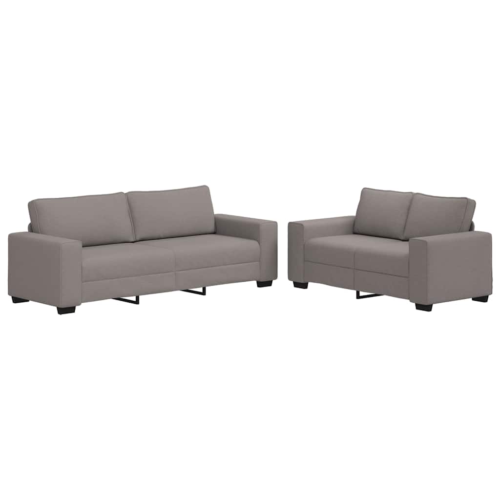 vidaXL 2-częściowy komplet wypoczynkowy z poduszkami, taupe, tkanina