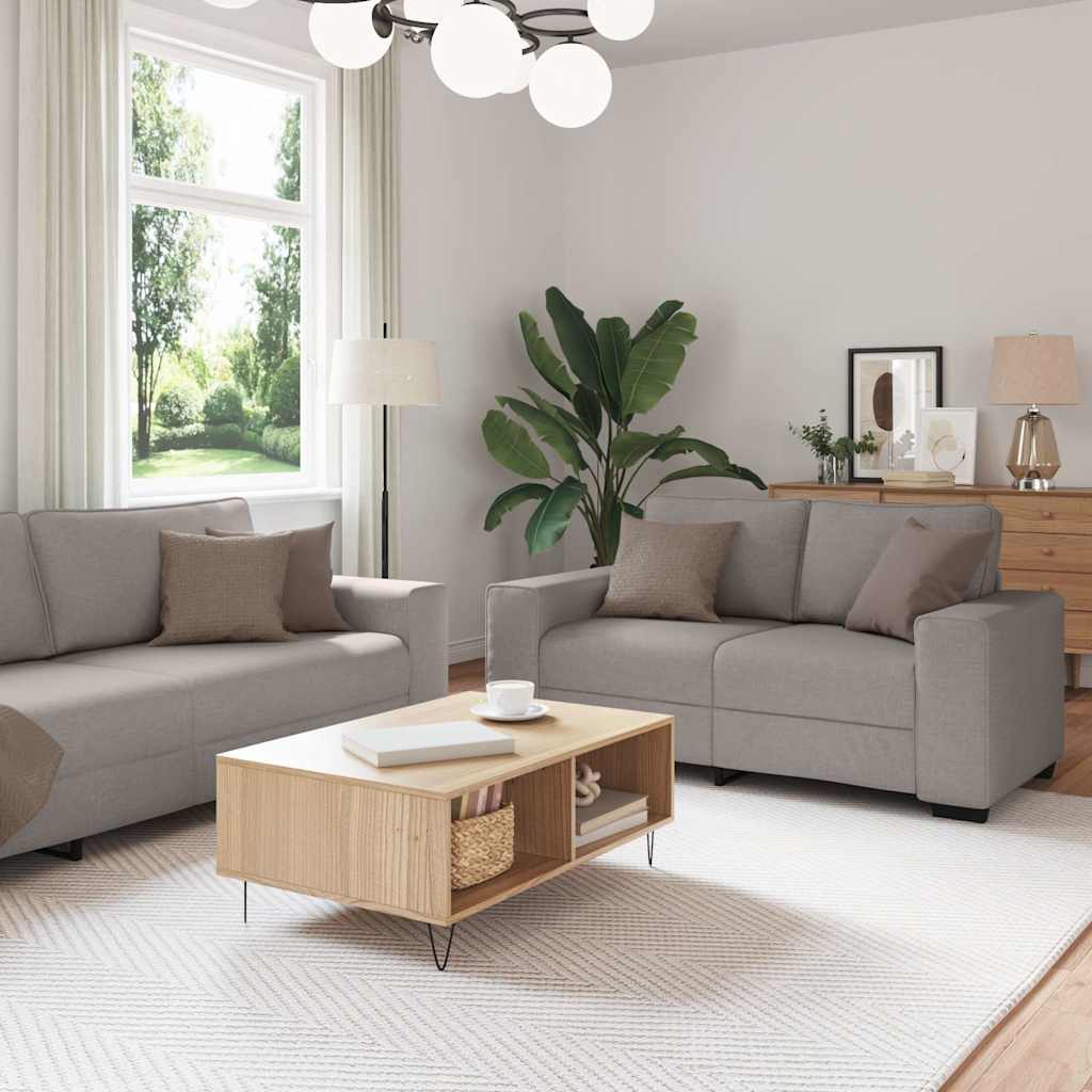 vidaXL 2-częściowy komplet wypoczynkowy z poduszkami, taupe, tkanina