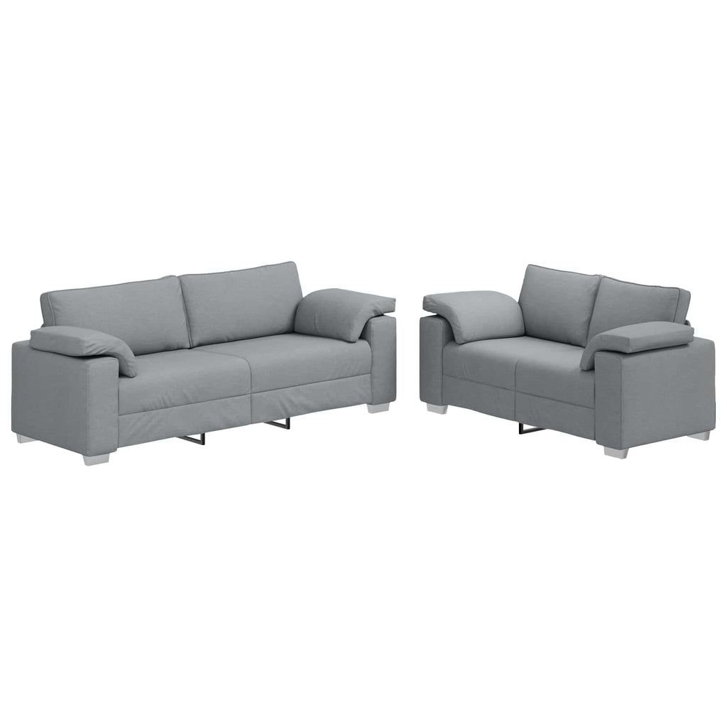 vidaXL Sofa 2 pcs Jasnoszary 219 x 80 x 82 cm tkanina