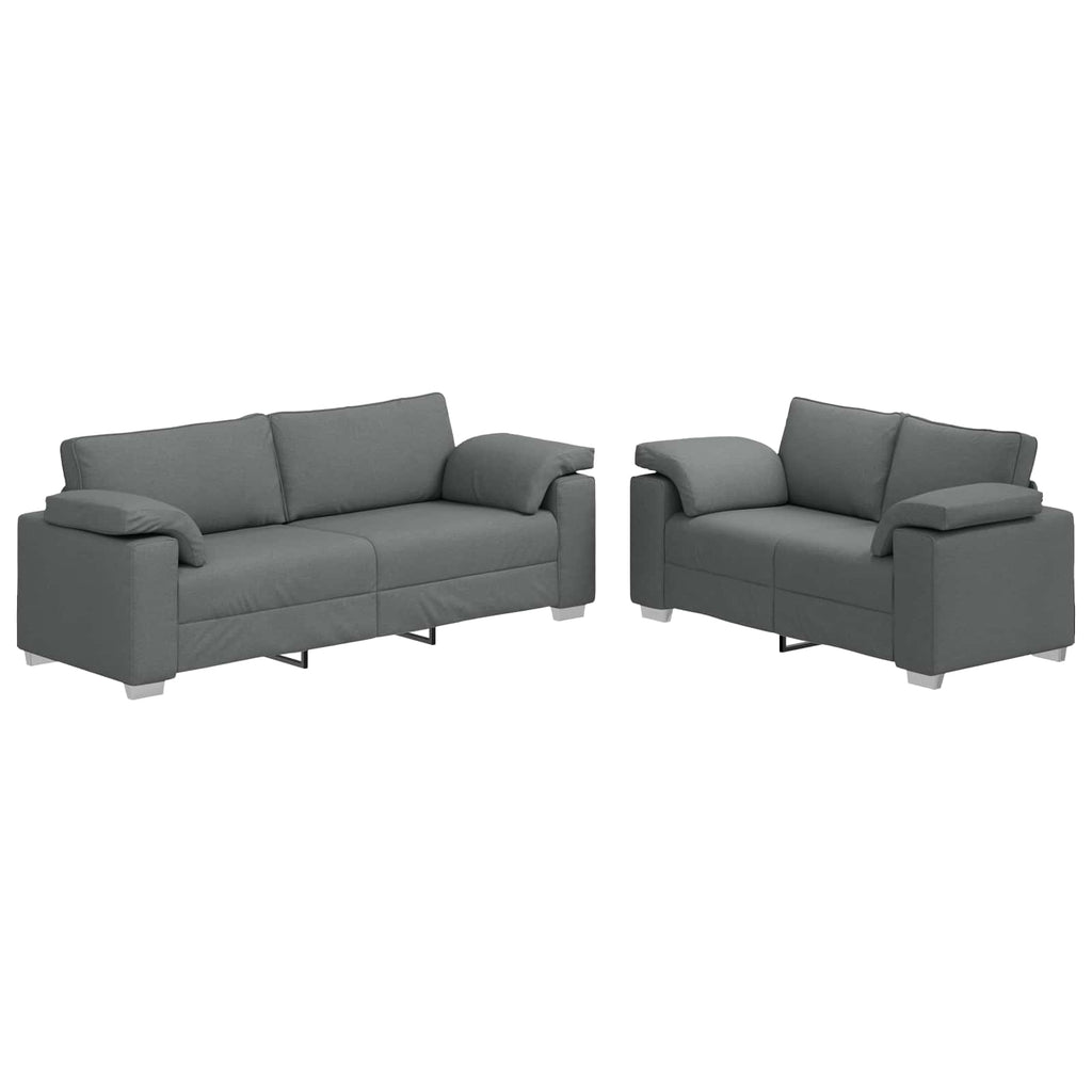 vidaXL Sofa 2 pcs Ciemnoszary 219 x 80 x 82 cm tkanina