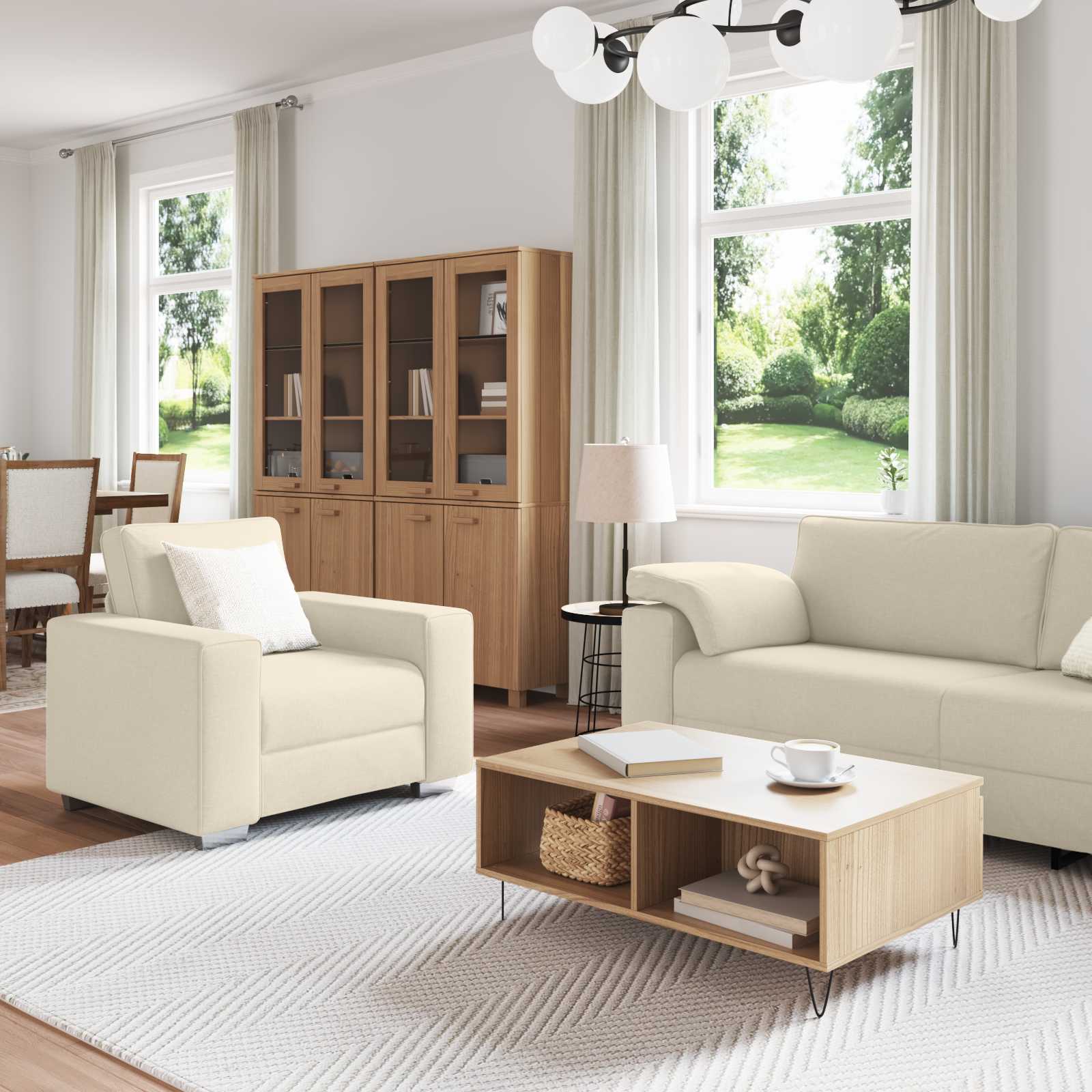 vidaXL Sofa 2 pcs Czarny 219 x 80 x 82 cm tkanina