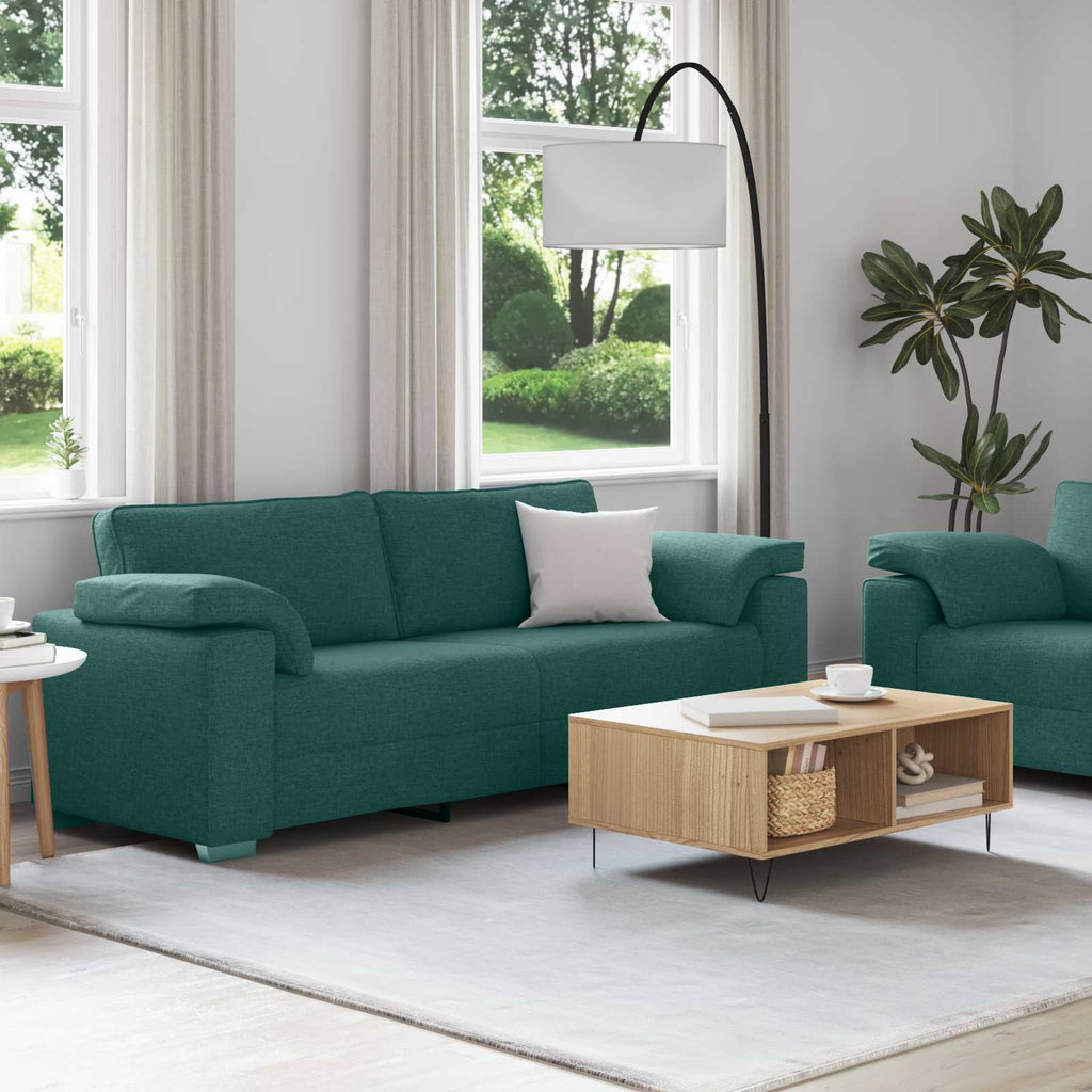 vidaXL Sofa 2 pcs Ciemna zieleń 219 x 80 x 82 cm tkanina