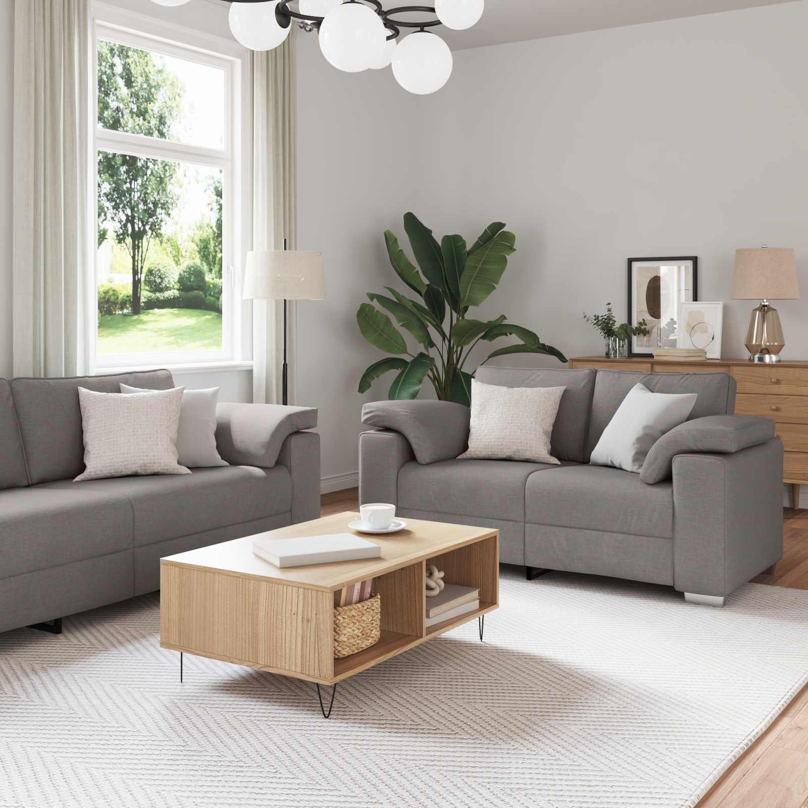 vidaXL Sofa 2 pcs Ciemnoszary 219 x 80 x 82 cm tkanina