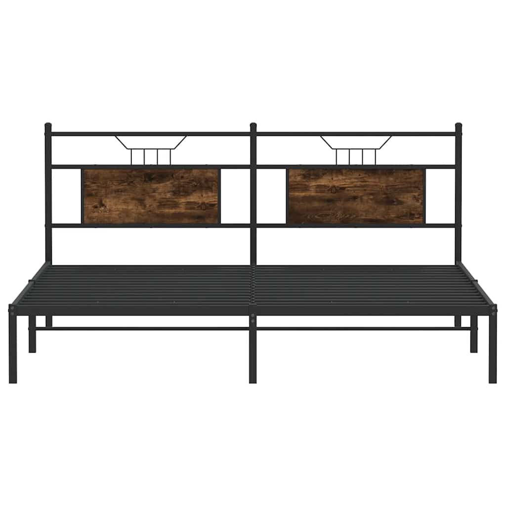 vidaXL Rama łóżka bez materaca dąb wędzony 160x200cm drewno klejone