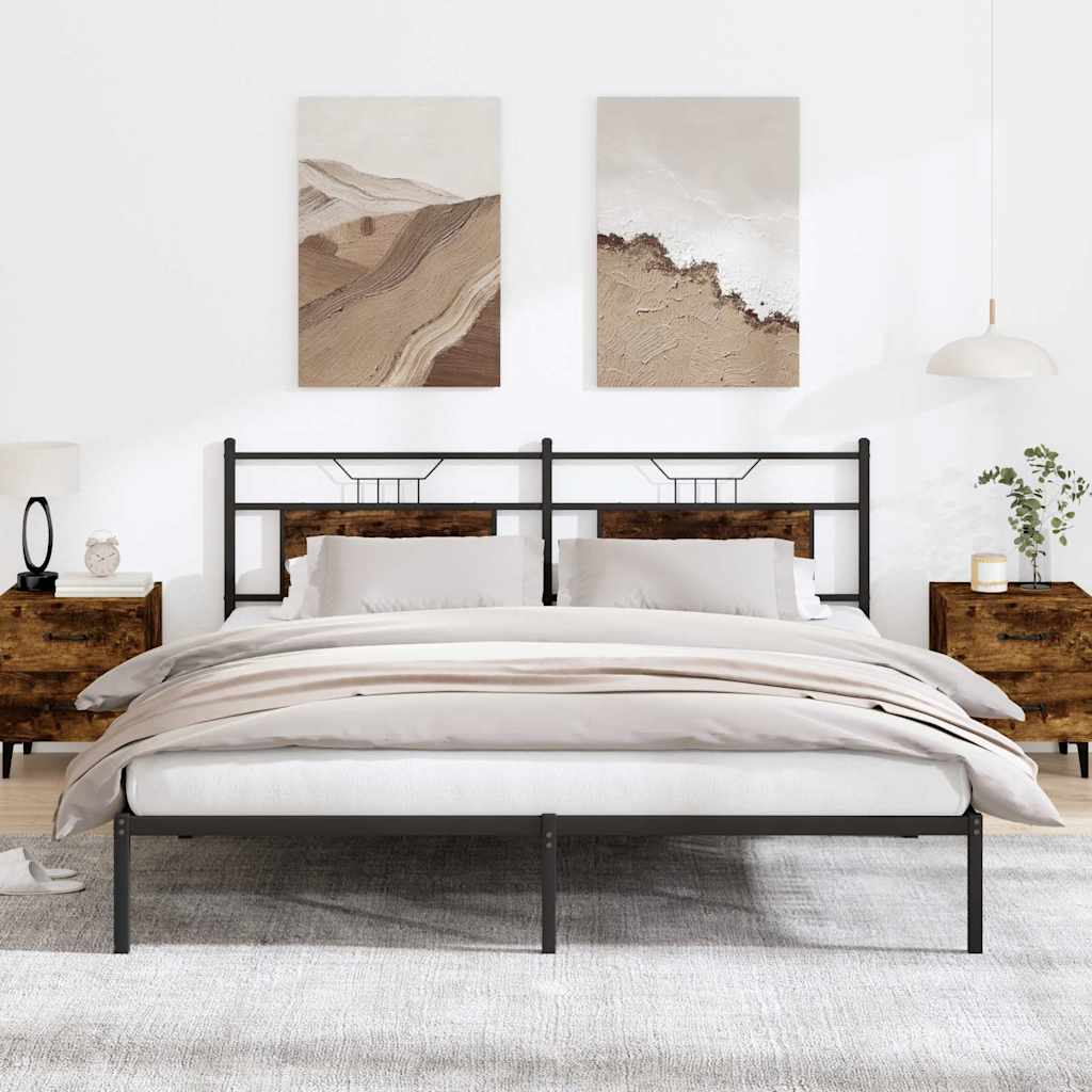 vidaXL Rama łóżka bez materaca Dąb wędzony 183x203 cm Drewno klejone