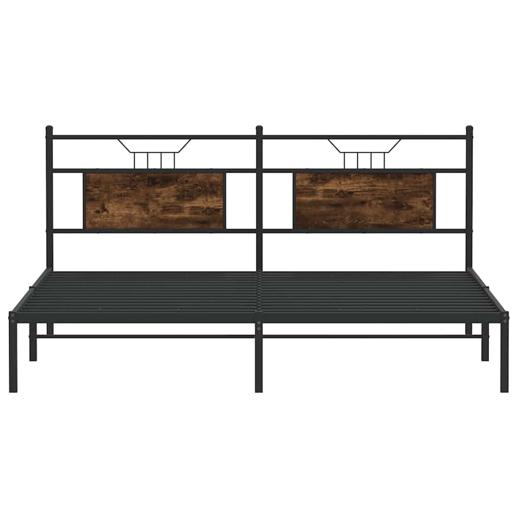 vidaXL Rama łóżka bez materaca dąb wędzony 183x213 cm Drewno klejone