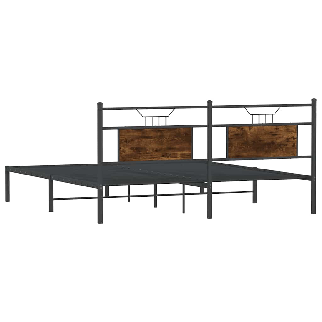 vidaXL Rama łóżka bez materaca dąb wędzony 183x213 cm Drewno klejone