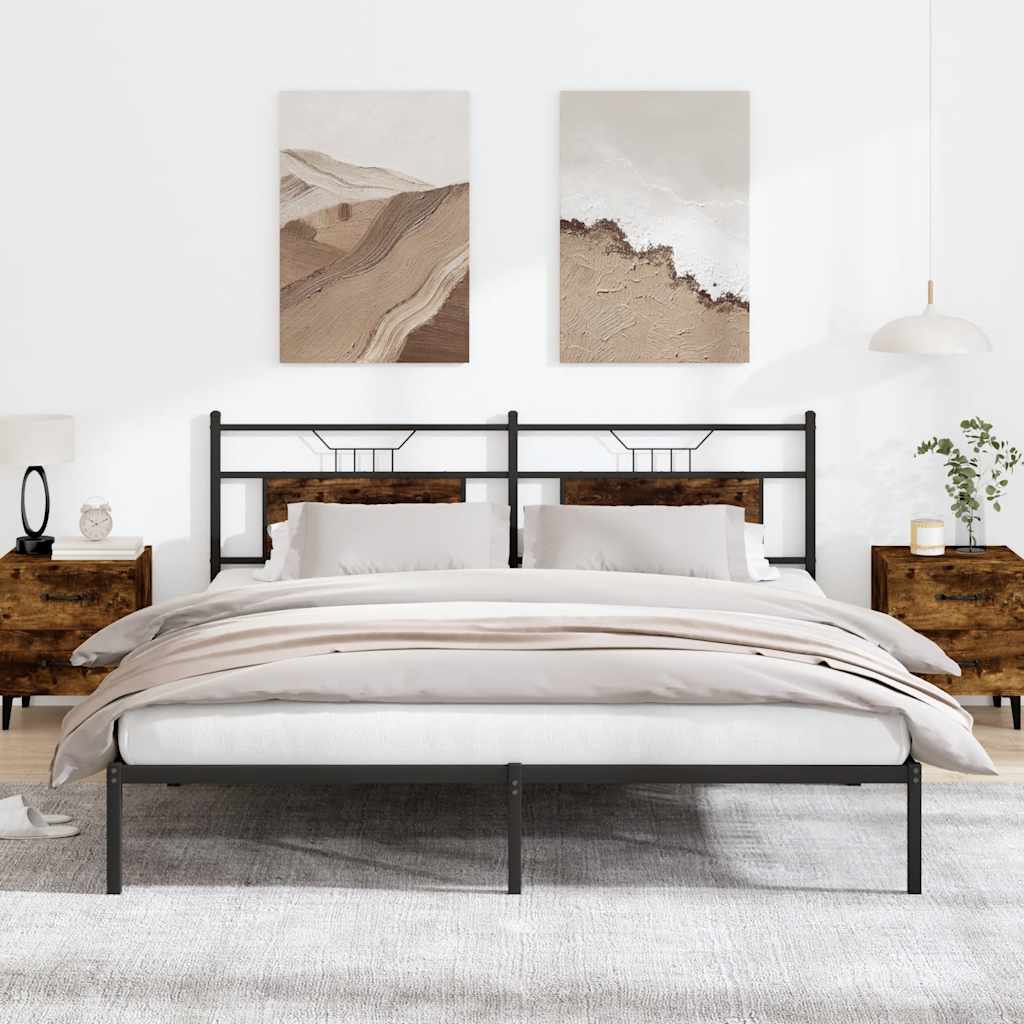 vidaXL Rama łóżka bez materaca dąb wędzony 183x213 cm Drewno klejone