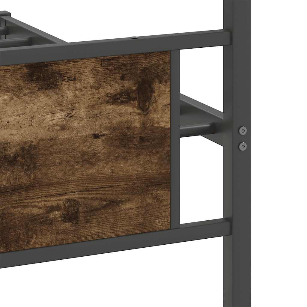 vidaXL Rama łóżka bez materaca dąb wędzony 107x203 cm Drewno klejone