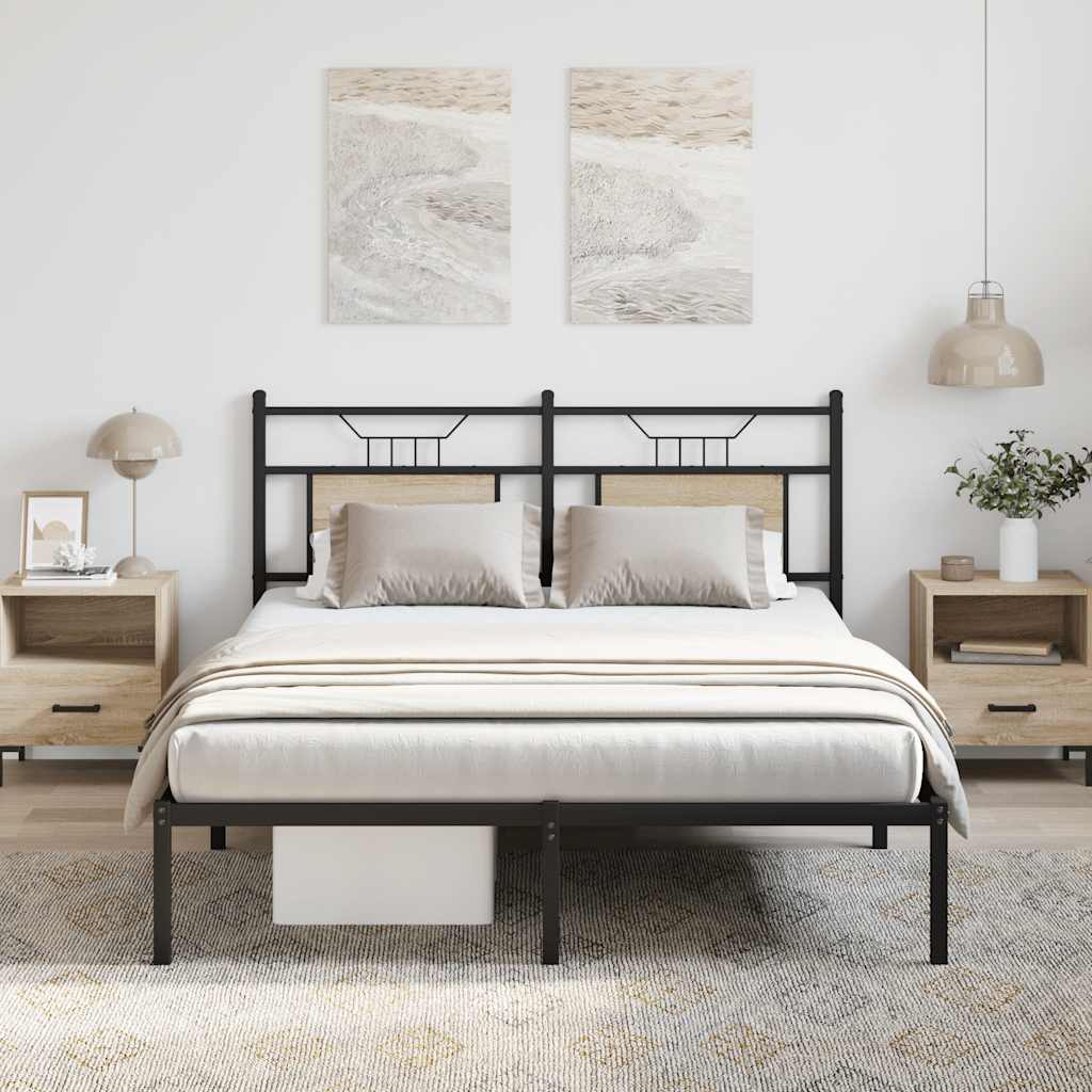 vidaXL Łóżko bez materaca, dąb sonoma, 137x190 cm