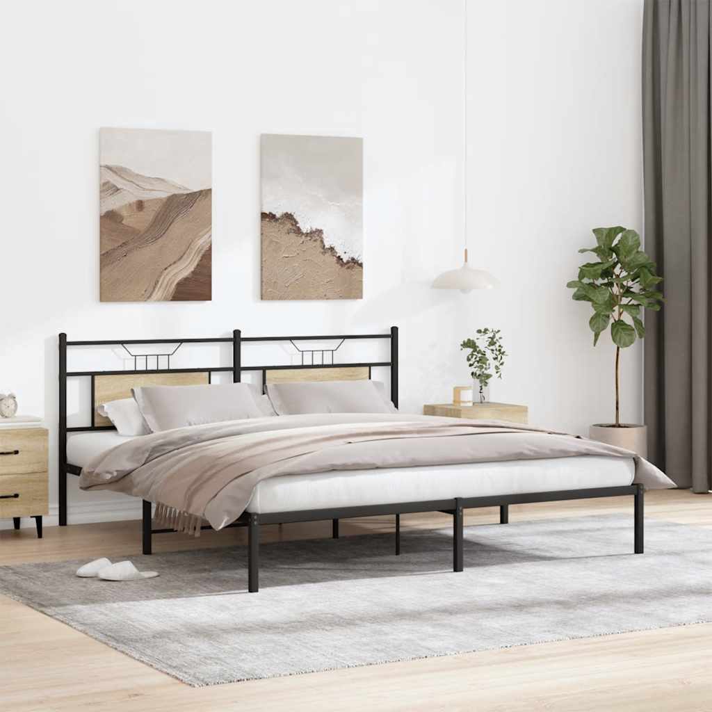 vidaXL Łóżko bez materaca, dąb sonoma, 160x200 cm
