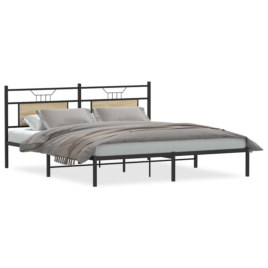 vidaXL Rama łóżka bez materaca Sonoma Oak 183x203 cm Drewno klejone