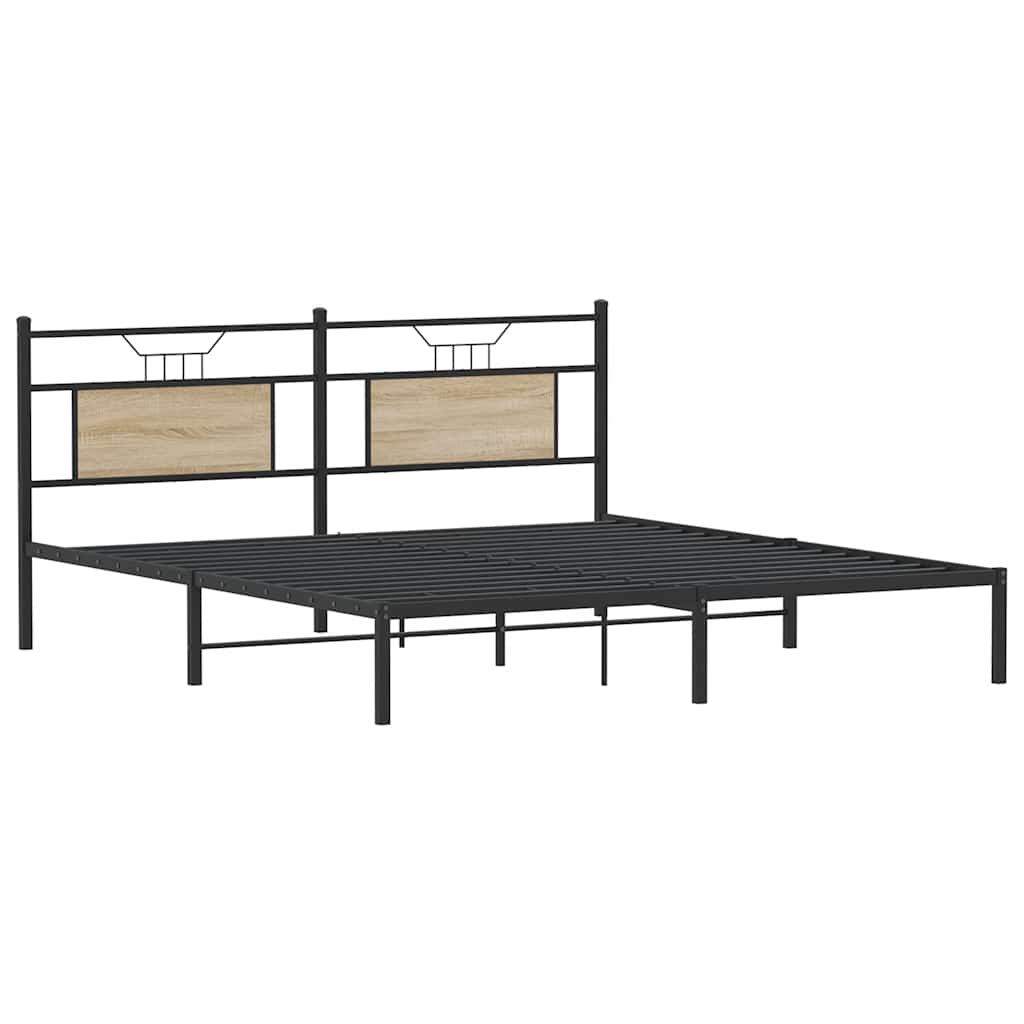 vidaXL Rama łóżka bez materaca Sonoma Oak 183x203 cm Drewno klejone