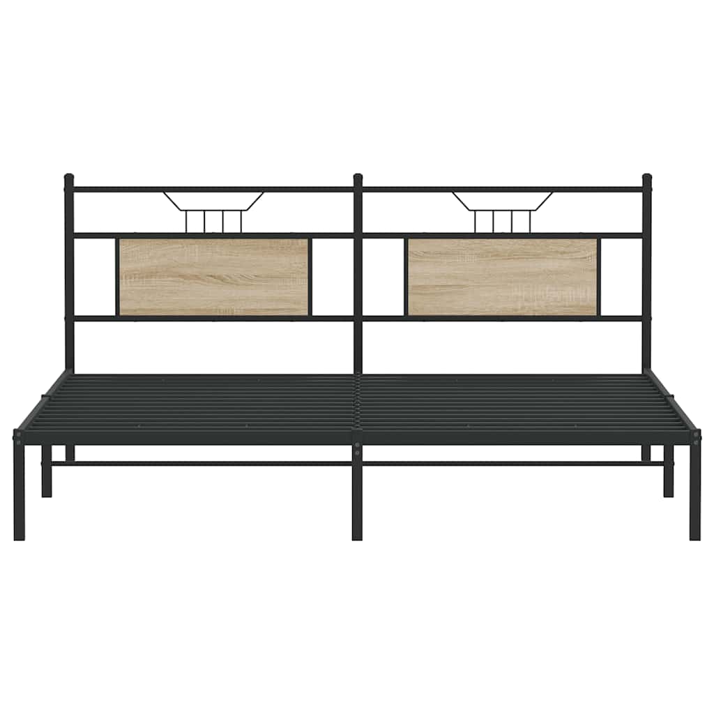 vidaXL Rama łóżka bez materaca Sonoma Oak 183x203 cm Drewno klejone
