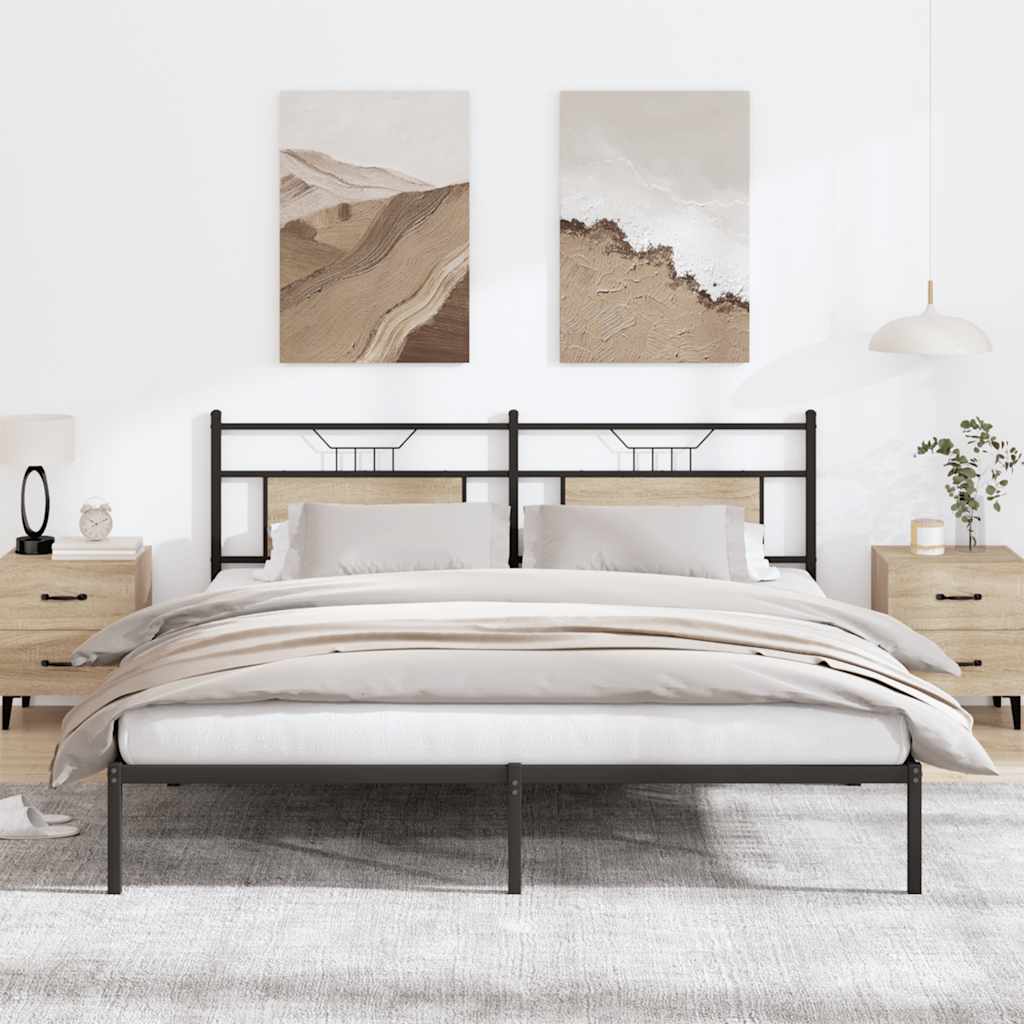 vidaXL Rama łóżka bez materaca Sonoma Oak 183x203 cm Drewno klejone