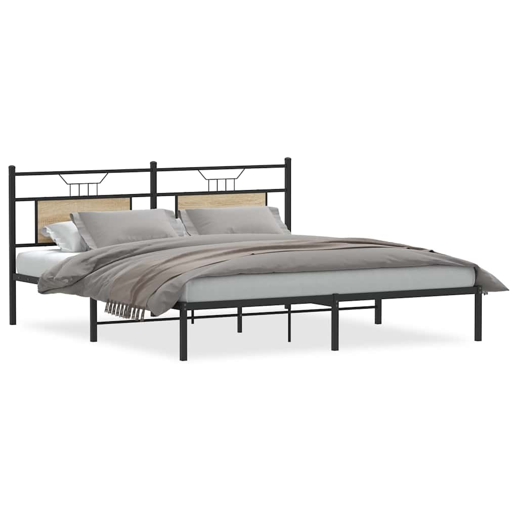 vidaXL Rama łóżka bez materaca Sonoma Oak 183x213 cm Drewno klejone
