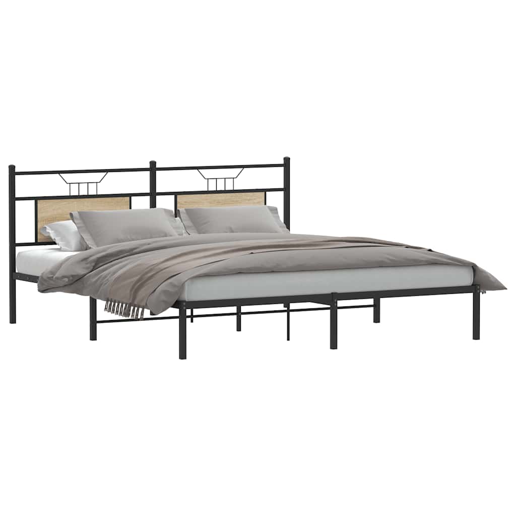 vidaXL Rama łóżka bez materaca Sonoma Oak 183x213 cm Drewno klejone