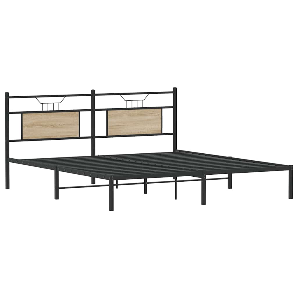 vidaXL Rama łóżka bez materaca Sonoma Oak 183x213 cm Drewno klejone