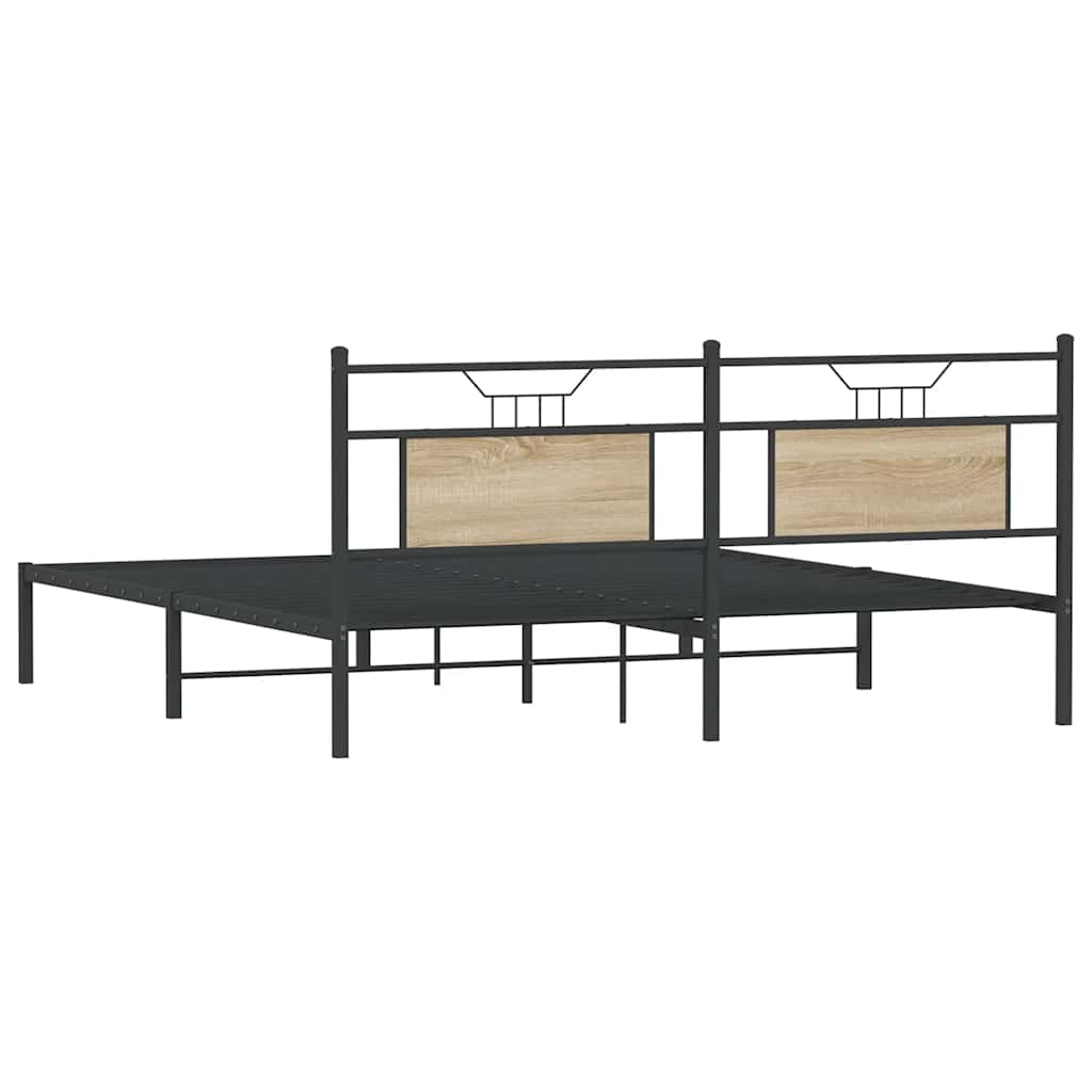 vidaXL Rama łóżka bez materaca Sonoma Oak 183x213 cm Drewno klejone