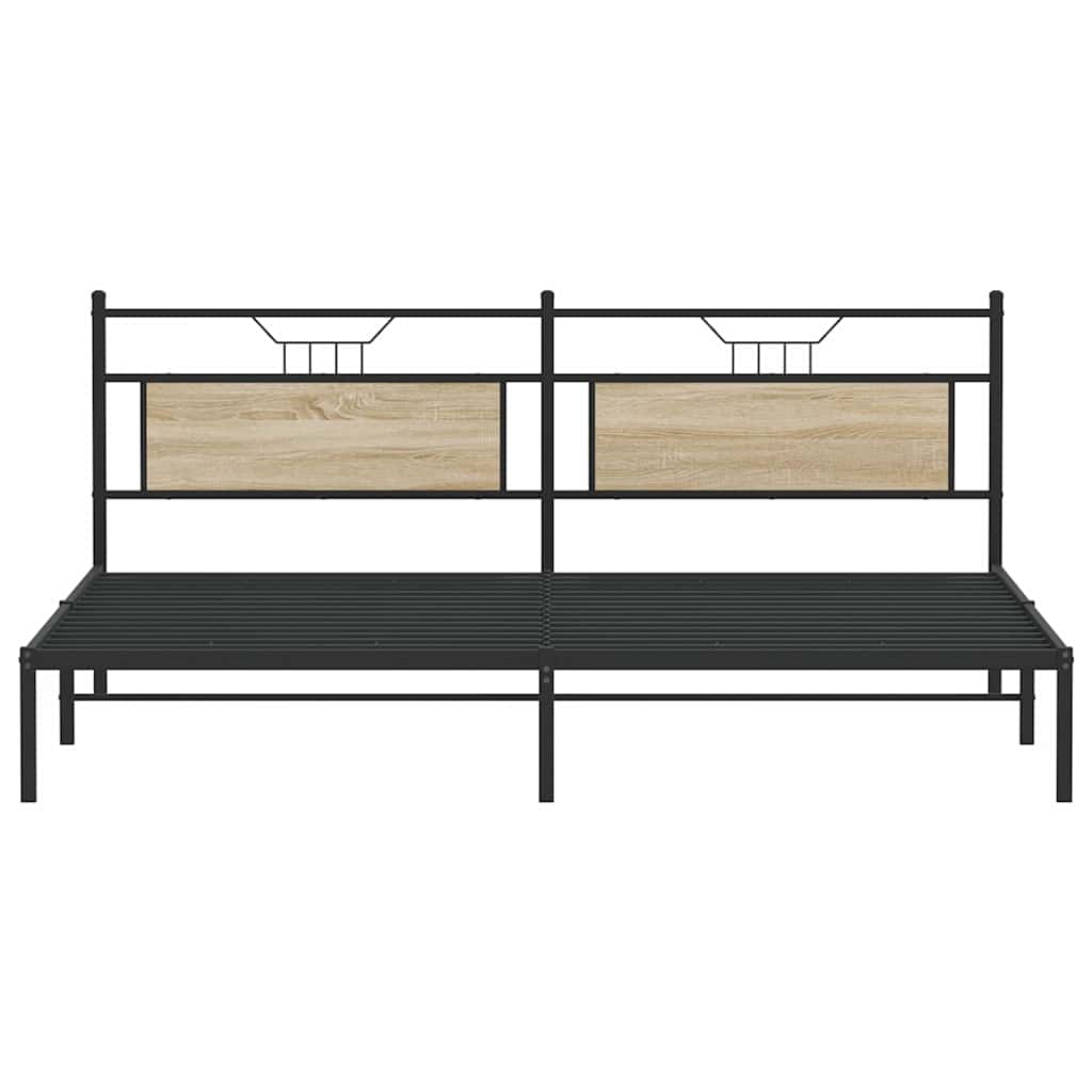 vidaXL Rama łóżka bez materaca Sonoma Oak 193x201 cm Drewno klejone