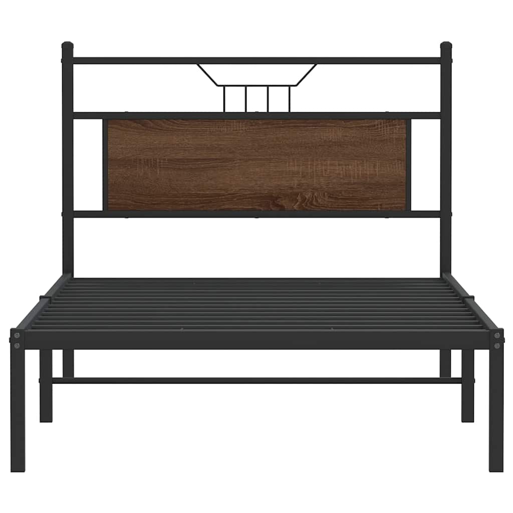 vidaXL Rama łóżka bez materaca Brązowy dąb 107x203 cm Drewno klejone