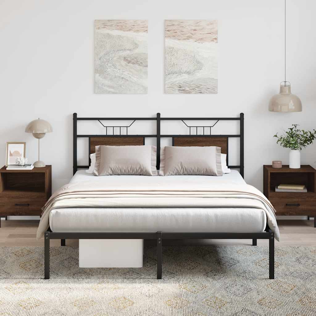 vidaXL Łóżko bez materaca, brązowy dąb, 150x200 cm